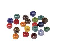 Rayher Perles en verre opaque ø 6,7mm grand trou ø 2,2mm 55g coul. ass., 1418649