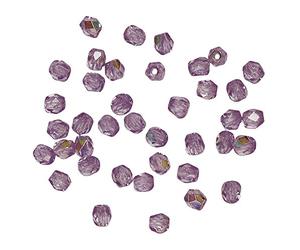 Rayher Perles facettées en Verre 3 mm ø BTE 100 pces améthyste irisé, 14202820
