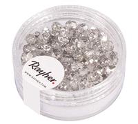 Rayher Perles facettées en Verre 4 mm ø BTE 100 pces Argent mi-Opaque, 14200606