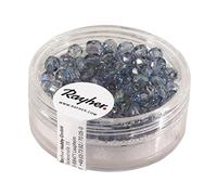 Rayher Perles facettées en Verre 4 mm ø BTE 100 pces, Gris Bleu irisé, 14200566