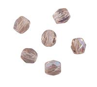 Rayher Perles facettées en Verre 4 mm ø BTE 100 pces Rose Quartz irisé, 14200810