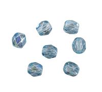 Rayher Perles facettées en verre 4 mm ø bte 100 pces turquoise irisé, 14200404