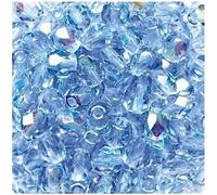 Rayher Perles facettées en Verre 4 mm ø BTE 100 pcs Aigue-Marine irisé, 14200825
