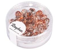 Rayher Perles facettées en Verre 6 mm ø BTE 50 pces cuivre mi-Opaque, 14201638