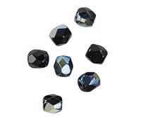 Rayher Perles facettées en verre bijoux 4 mm ø bte 100 pces onyx irisé, 14200850