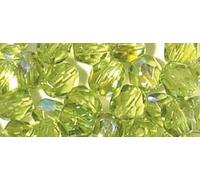 Rayher Perles facettées en Verre Bijoux 4 mm ø BTE 100 pcs Olive irisé, 14200456