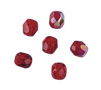 Rayher Perles facettées en Verre Bijoux 4 mm ø BTE 100 pcs Rubis irisé, 14200815