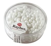 Rayher Hobby 1406708 Perles Indiennes, diamètre 4,5 mm, Blanc.