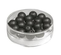 Rayher Perles, noir, 1 boite, 18pces., ø 8mm, 14692576 | Perles Silk-Bead, en verre, mat, arts créatifs, bijoux
