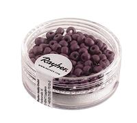 Rayher Perles rocaille Silk-Bead, bordeaux, 1 boite, 120pces., ø 4mm, rocailles, en verre, mat, arts créatifs, bijoux, tissage, broderie-14690291