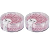 Rayher Perles rocailles Arktis en verre, lustrées 2,6mm ø bte 17g rose, 14312254 (Lot de 2)