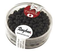 Rayher Perles rocailles papillon verre 3,2x6,5mm ø bte 18g noir mat, 14143578