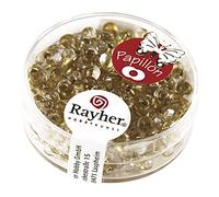 Rayher Perles rocailles papillon verre 3,2x6,5mm ø bte 18g or brillant, 14143620