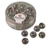 Rayher Perles Verre transp. métal. ø 9mm, Trou ø 3mm 14pc Argent irisé, 14682608