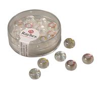Rayher Perles Verre transp. métal. ø9mm Grand Trou ø3mm 14pc AUR. BOR., 14682120