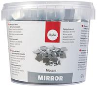 Rayher pierres miroir mosaique - seau de 660 pièces de tesselles de verre carrés de 1,5x1,5 cm pour une surface d'environ 30 x 45cm argent 1kg
