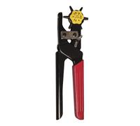 Rayher Pince perforatrice 6 tailles, 1 pce, métal, Ø trous 2-4,5mm, levier à transmission, cuir, ceinture, sac-22599000, Noir/Rouge