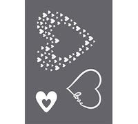 Rayher Pochoir de sérigraphie Love A5, gris/blanc