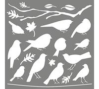 Rayher pochoir décoratif Amis pennés, div., 30,5x30,5cm sct.-1pce gris, 38972000