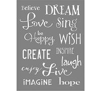 Rayher Pochoir INSPIRATIONS, 1 pce, 15,25X20,32cm, 13 chablons, anglais, réutilisable, sérigraphie, arts créatifs, cadeaux, décoration-38975000, Gris