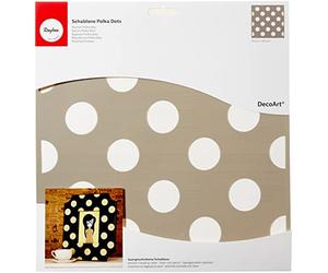 Rayher Pochoir motif à Pois, 1 pce, 30,5X30,5cm, pois Ø3,8cm, réutilisable, sérigraphie, arts créatifs, cadeaux, décoration-38970000, Gris