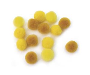 Rayher Pompons loisirs créatifs, décorations, 60 pcs. ø15 mm jaune ass., 7614500