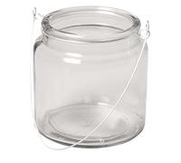 Rayher Pot en Verre avec Anse 56718000 - Diamètre : 10 cm - Hauteur : 10 cm - Diamètre supérieur : 7,5 cm