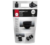 Rayher Poudre à mouler Raysin 250, noir, 1 sachet, 1Kg, 250N/mm2, 100% sulfate de calcium, durcissement à l’air, art créatif, moulage de grande taille-34479576