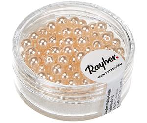 Rayher Renaissance 14400270 Lot de 85 Perles de Cire en Verre Rose poudré Ø 4 mm
