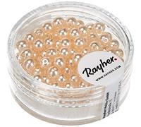 Rayher Renaissance 14400270 Lot de 85 Perles de Cire en Verre Rose poudré Ø 4 mm
