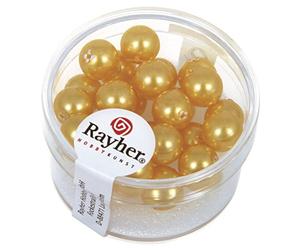 Rayher Renaissance 14402161 Lot de 25 Perles de Cire en Verre 8 mm