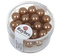 Rayher Renaissance 14402520 Lot de 25 Perles de Cire en Verre 8 mm