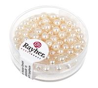 RAYHER Renaissance Perles en verre - Ø 4 mm - Rose poudre - Boîte de 85 pièces