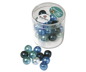 Rayher Renaissance Perles verre ciré ø 10 mm 32 pc gros trou turquoise, 14474000
