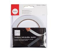 Rayher Ruban Adhésif Double Face Transparent Extra Fort 6mmx20m Scotch Adhésif Double Face pour Scrapbooking & Déco en Papier Ruban Adhésif Double Face Transparent, Claire