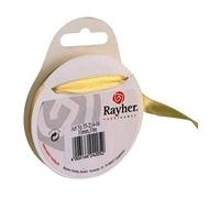 Rayher Ruban décoratif satin, doré, 1 pce., 10m, 10mm, 100% polyester, décorations, cadeaux, art floral-5521406