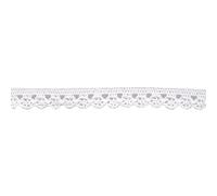 Rayher Ruban dentelle Amanda galon coton frisé 1cm carte 3m blanc, 55519102