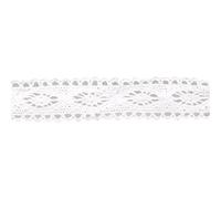 Rayher Ruban dentelle Cassandra galon coton 2,3 cm carte 2,5 m blanc, 55520102