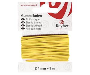 Rayher Ruban élastique caoutchouc p. couture 1mm ø, carte 5m jaune, 8908920