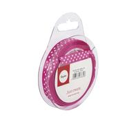 Rayher 5540633 Ruban de satin à pois, 9,5 mm, SB de rouleau de 10 m, rose