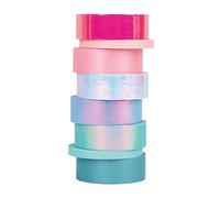 Rayher Rubans adhésifs Shiny Mix, pastel, 1 set, 5-15mm, 5m, brillant, multicolore, arts créatifs, scrapbooking-50262999