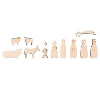 Rayher Santons en bois p. crèche de noël 3D 1-7,5cm, 6mm 12pc nature, 64538505