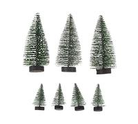 Rayher Sapin enneigé artificiel déco, 5cm x4pcs/10cm x3pcs vert sapin, 66075444