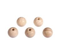 Boule en bois - Ø 15 mm - Demi percée - 15 pièces Marron