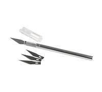 Rayher Scalpel avec lame pointue, 1 set, métal, avec lames de rechange, couteau de découpe, cutter de précision, pour arts créatifs -8957700, Argenté