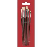 Rayher Set de brosses à Tableau Plate, 6 Tailles