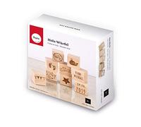 Rayher Set de cubes en bois, nature, 9 pces., 4,5X4,5X4,5cm, FSC Mixed Credit, multi-usages, jeux ludiques, décoration-62960505