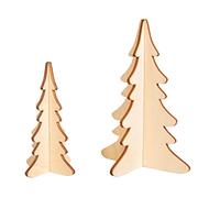 Rayher Set Sapin 3D, bois naturel, 4 pces., FSC Mixed Credit, 9,2x14cm, 6,7x10cm, arts créatifs, décoration, hiver, Noël-46629505