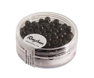 Rayher Silk-Bead Perles de rocailles en verre p bijoux 120pc 4mmø noir, 14690576