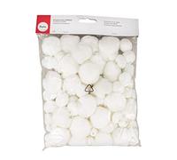 Rayher Soft Tulle Pompons à enfiler, 15+20+25+38mm, LS 100pces, blanc, 76014102